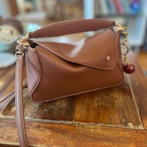 Adorable Brown Faux Leather Women's Shoulder Bag
